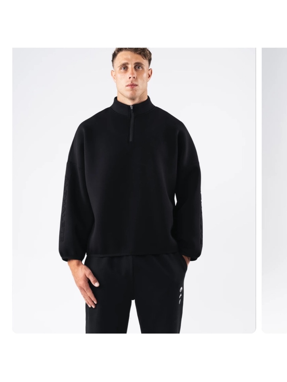 Alphalete Men's ELEMENTS Black Zip-Up Sweater